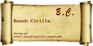 Bosch Cirilla névjegykártya
